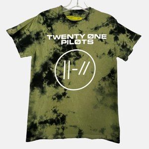Twenty One Pilots The Bandits 2019 Tour T Shirt Green Tie Dye Mens Small S